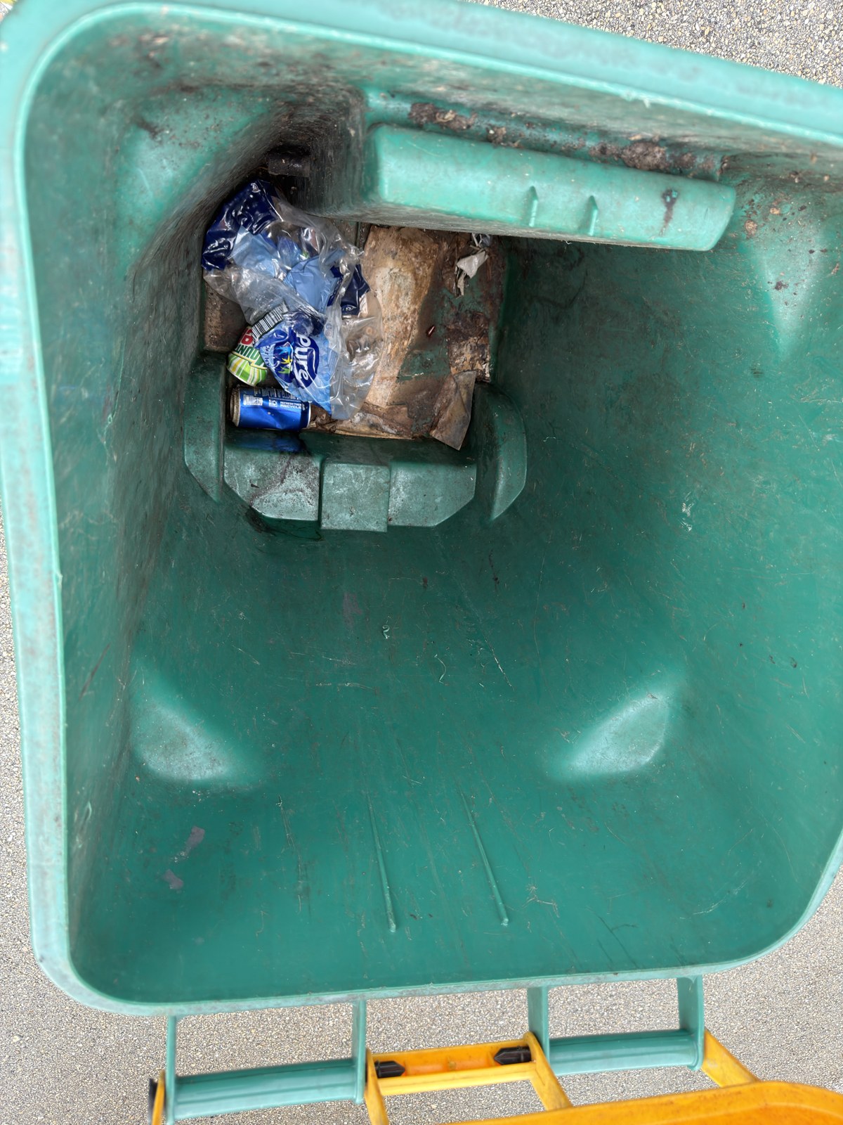 Trash bin before cleaning