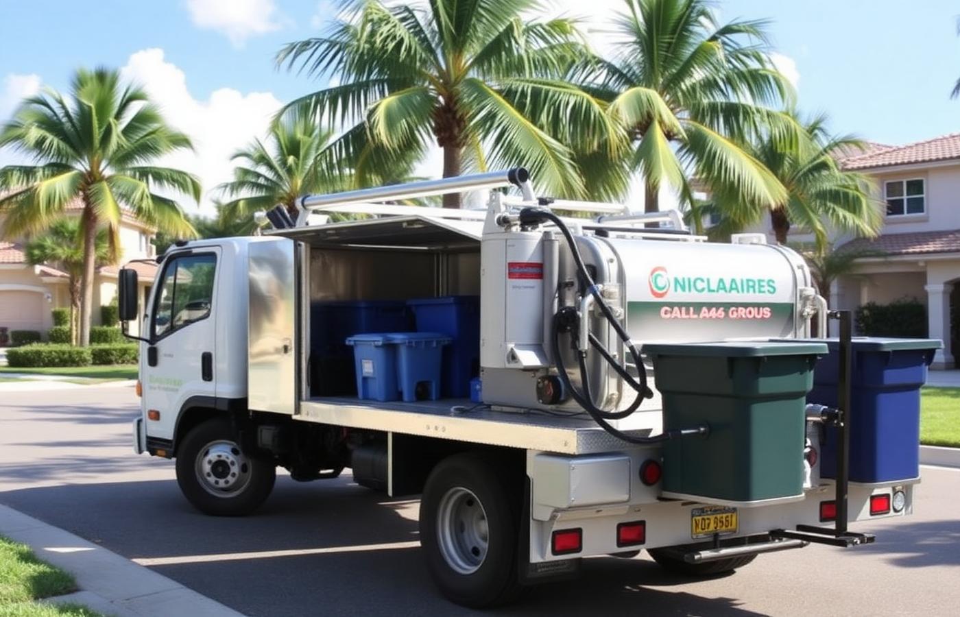 Equator bin cleaning truck with on-board hot-water system